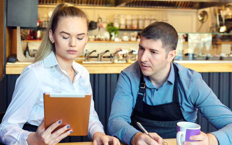 Electronic ordering software in a restaurant