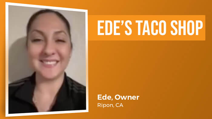 Ede from Ede's Taco Shop, restaurant owner video